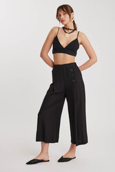 Üç Düğmeli Geniş Paça Pileli Pantolon - 13