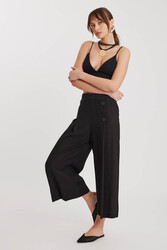 Üç Düğmeli Geniş Paça Pileli Pantolon - 15