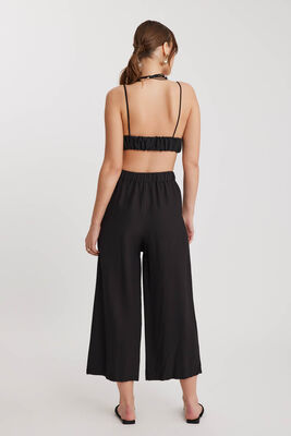 Üç Düğmeli Geniş Paça Pileli Pantolon - 16