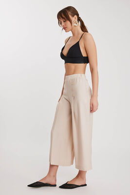 Üç Düğmeli Geniş Paça Pileli Pantolon - 20