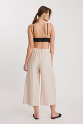 Üç Düğmeli Geniş Paça Pileli Pantolon - 21