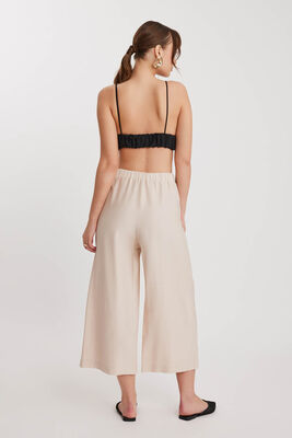 Üç Düğmeli Geniş Paça Pileli Pantolon - 21