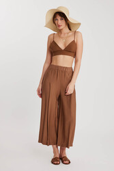 Üç Düğmeli Geniş Paça Pileli Pantolon - 23