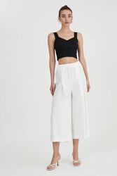 Üç Düğmeli Geniş Paça Pileli Pantolon - 27