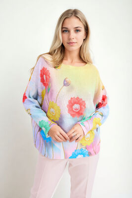 VİTRİN - Uzun Kol Çiçek Desen Bluz