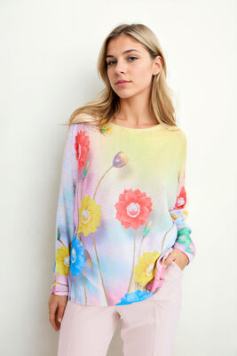 Uzun Kol Çiçek Desen Bluz - Thumbnail (5)