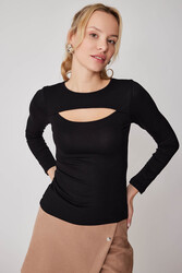 Uzun Kol Dekolteli Bluz - 4