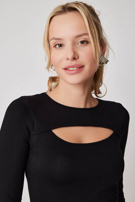 Uzun Kol Dekolteli Bluz - 6