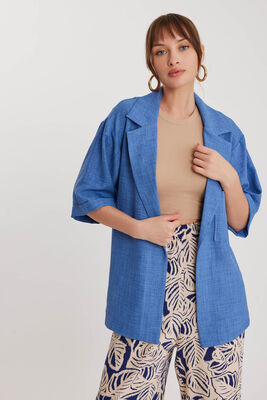 Uzun Yaka Detaylı Düşük Omuz Ceket - Thumbnail (6)