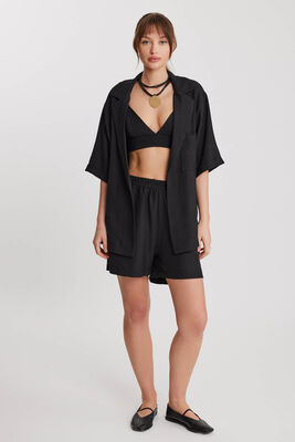 VİTRİN - Uzun Yaka Detaylı Düşük Omuz Ceket