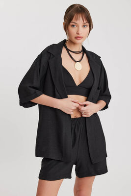 VİTRİN - Uzun Yaka Detaylı Düşük Omuz Ceket (1)