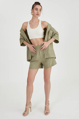 Uzun Yaka Detaylı Düşük Omuz Ceket - Thumbnail (12)