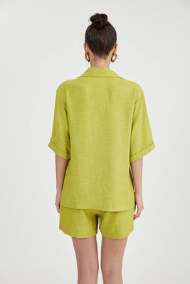 Uzun Yaka Detaylı Düşük Omuz Ceket - Thumbnail (19)