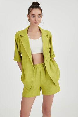 Uzun Yaka Detaylı Düşük Omuz Ceket - Thumbnail (15)