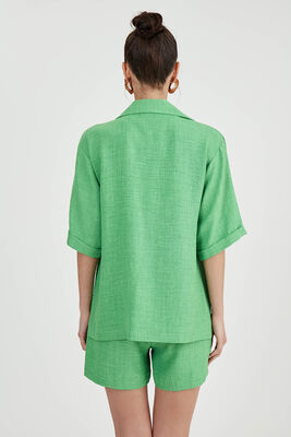 Uzun Yaka Detaylı Düşük Omuz Ceket - Thumbnail (23)