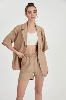 Uzun Yaka Detaylı Düşük Omuz Ceket - Thumbnail (28)