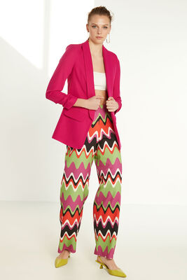 Uzun Yaka Detaylı Kol Büzgülü Blazer Ceket - 30