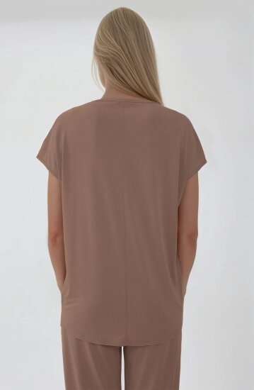 V Yaka Arkası Uzun Bluz - 23