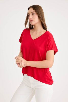 V Yaka Arkası Uzun Salaş Modal Bluz - 7