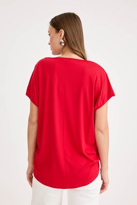 V Yaka Arkası Uzun Salaş Modal Bluz - 8