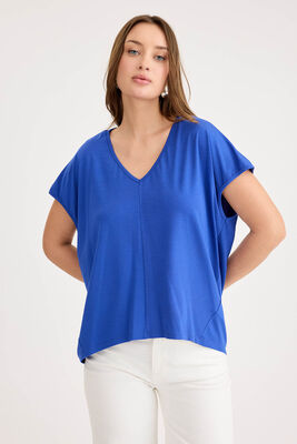 V Yaka Arkası Uzun Salaş Modal Bluz - 15