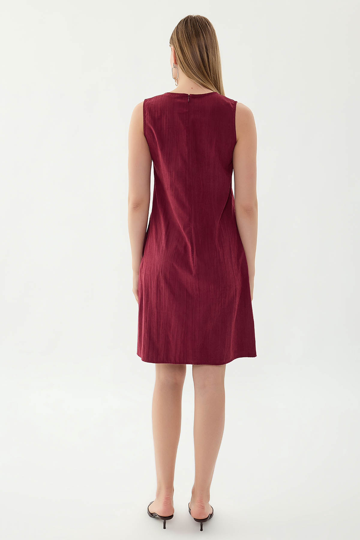 V Yaka Cepli Elbise - Thumbnail