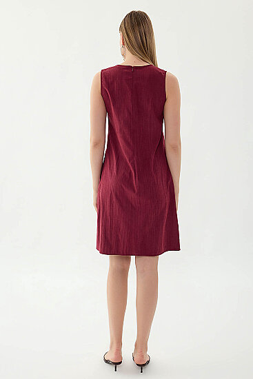 V Yaka Cepli Elbise - 5