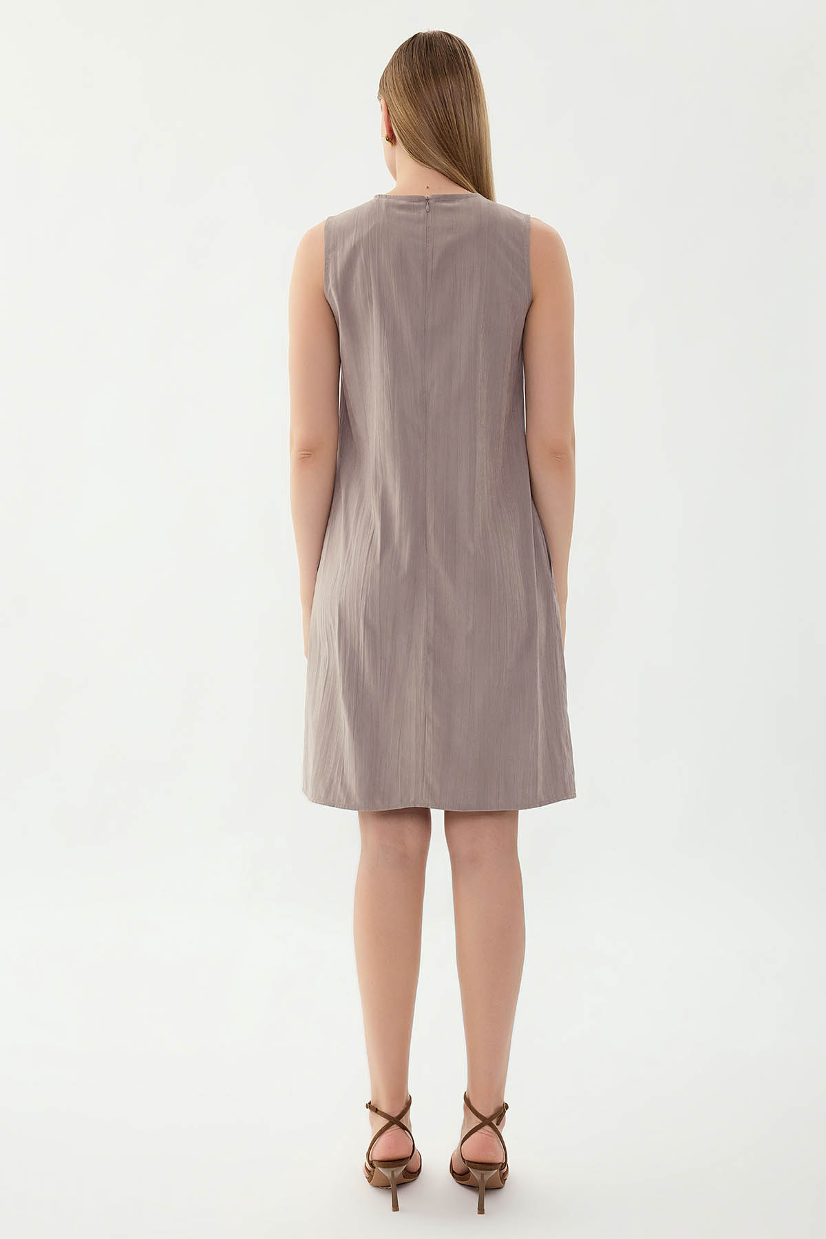 V Yaka Cepli Elbise - Thumbnail