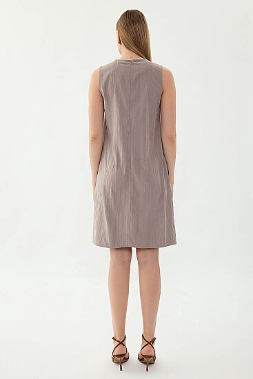 V Yaka Cepli Elbise - 12