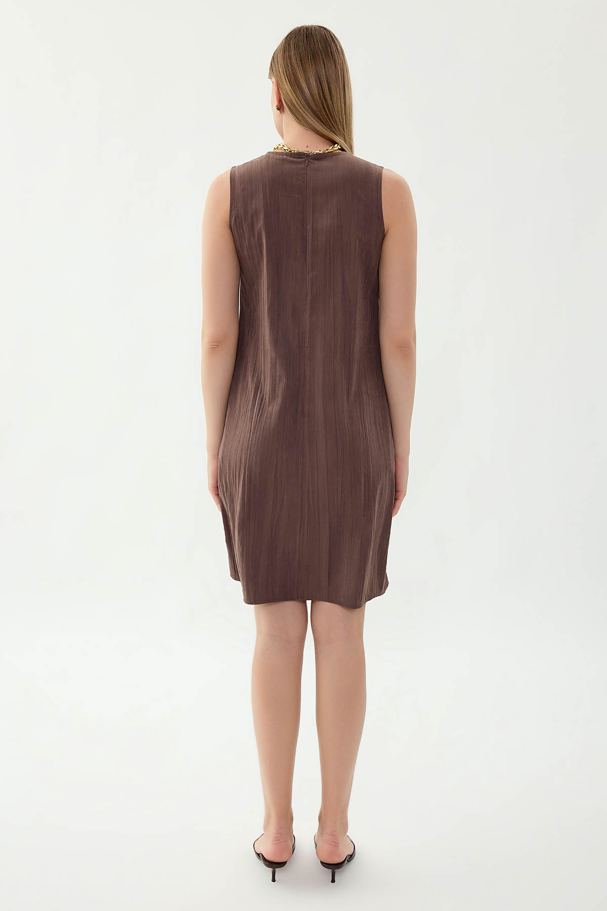 V Yaka Cepli Elbise - Thumbnail