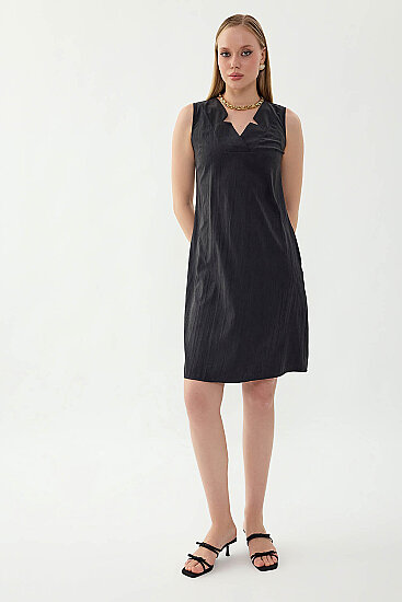 V Yaka Cepli Elbise - 21