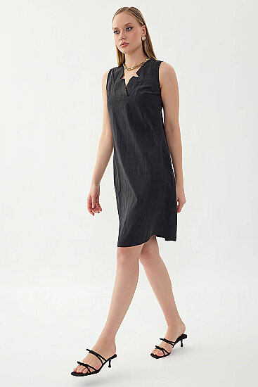 V Yaka Cepli Elbise - 23