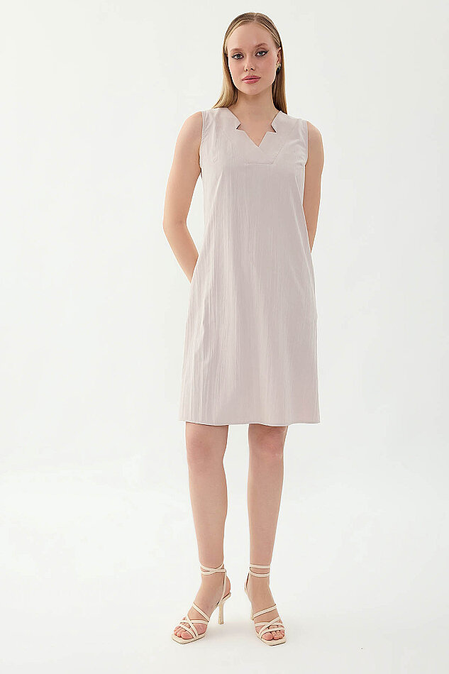 V Yaka Cepli Elbise - 27