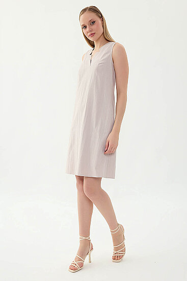 V Yaka Cepli Elbise - 28