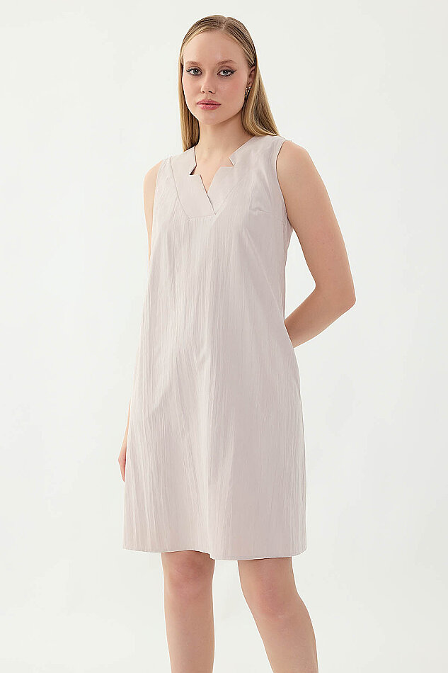 V Yaka Cepli Elbise - 29