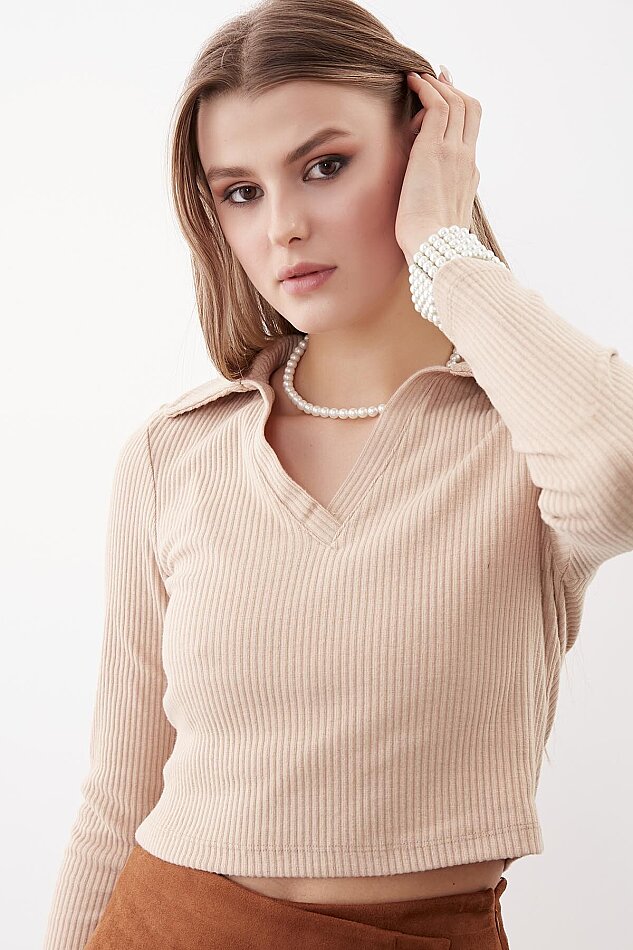 V Yaka Crop Bluz - 10