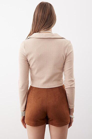 V Yaka Crop Bluz - 12