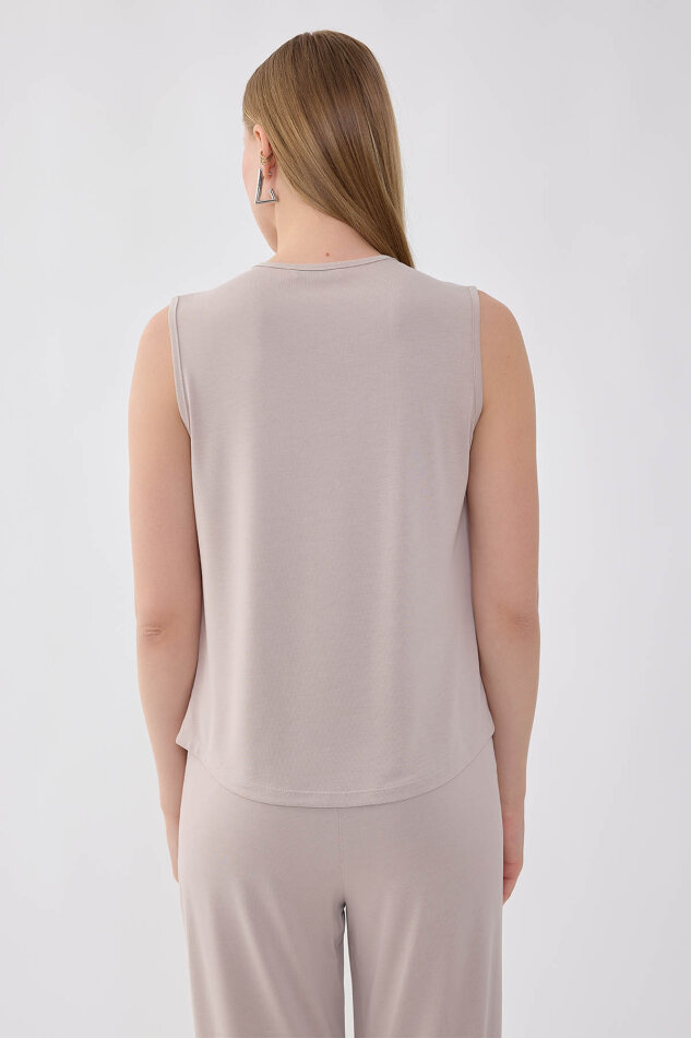 V Yaka Omuzu Pileli Bluz - 5