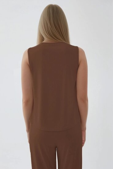 V Yaka Omuzu Pileli Bluz - 15