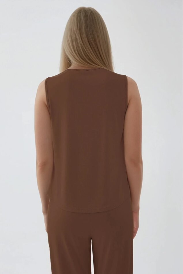 V Yaka Omuzu Pileli Bluz - 15