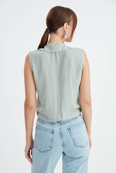 Viskon Keten Bağlamalı Gömlek - 5