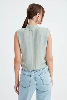 Viskon Keten Bağlamalı Gömlek - 5