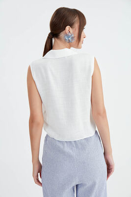 Viskon Keten Bağlamalı Gömlek - 10