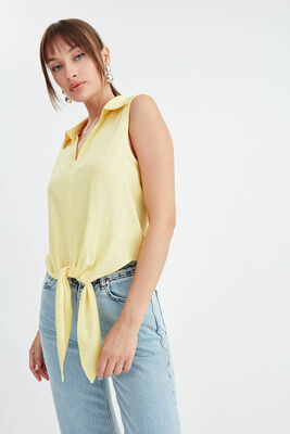 Viskon Keten Bağlamalı Gömlek - 24