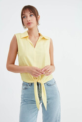 Viskon Keten Bağlamalı Gömlek - 25