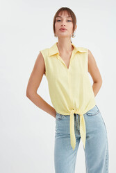 Viskon Keten Bağlamalı Gömlek - 26