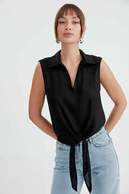 Viskon Keten Bağlamalı Gömlek - 29