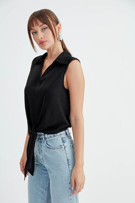 Viskon Keten Bağlamalı Gömlek - 30