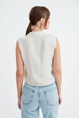 Viskon Keten Bağlamalı Gömlek - 37