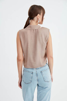 Viskon Keten Bağlamalı Gömlek - 43